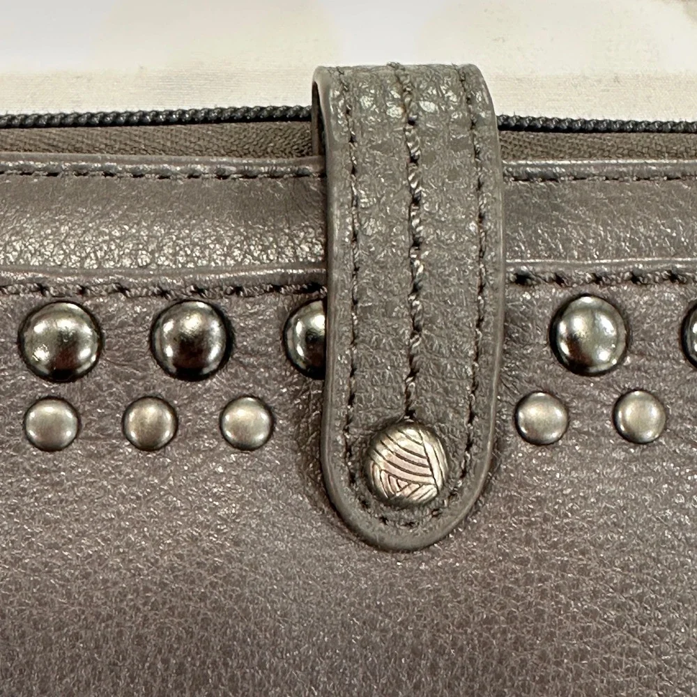 The Sak Iris Large Smartphone Crossbody‎ Womens OS Brown Studded Leather | Boho